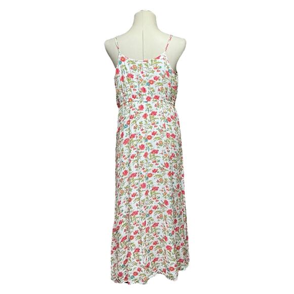 Lucky Brand Floral Print Maxi Sundress White Pink Blue Green XL - Picture 4 of 6